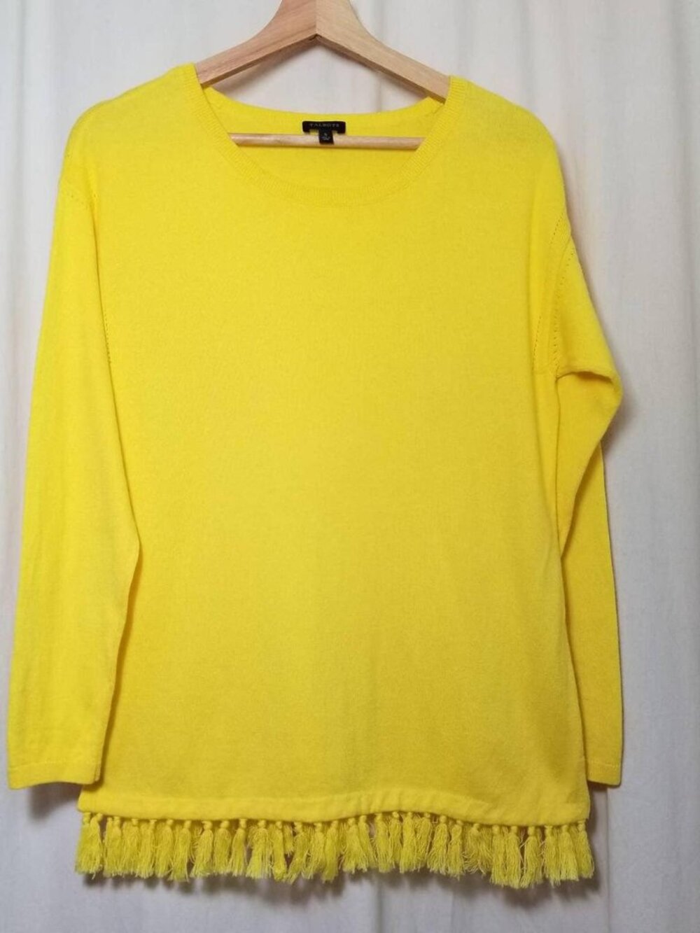 Talbots Yellow Fringed Sweater